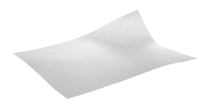 White paper flying, sheet falls and twists isolated on white, clipping path