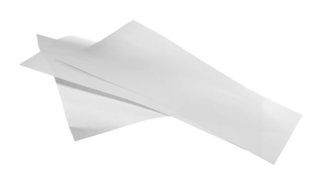 White paper flying, sheet falls and twists isolated on white, clipping path	