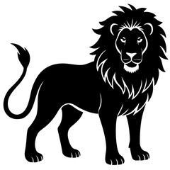 Lion silhouette. Vector illustration on white background