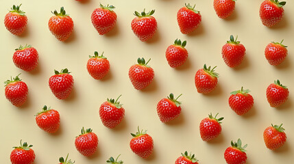 Top view of ripe strawberries scattered on dark rustic wood surface, perfect for food backgrounds, summer fruit themes, healthy lifestyle visuals, nutrition blogs, organic farm advertising
