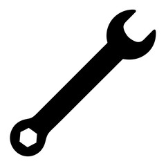 wrench silhouette vector isolated on white background