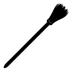 Black paint brush isolated on a white background