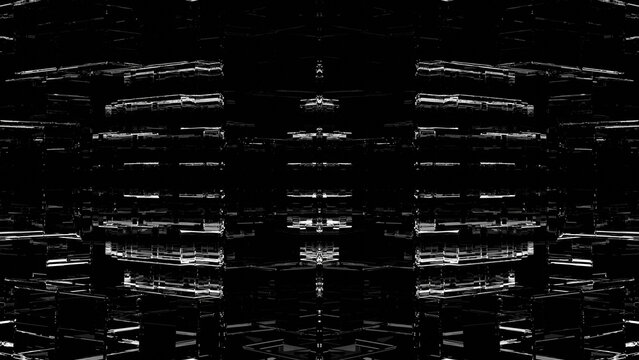クリスタル 屈折 キューブ アブストラクト VJ 白黒 [別Verあり]