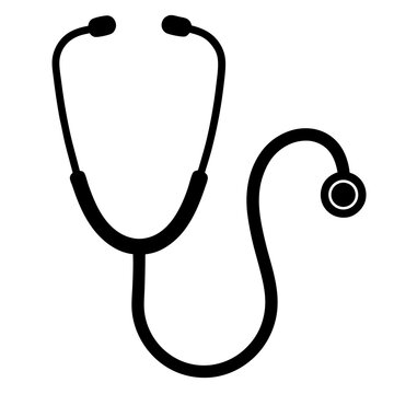 stethoscope silhouette vector isolated on white background