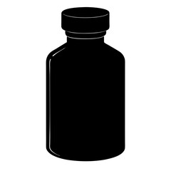 medicine bottle silhouette vector isolated on white background