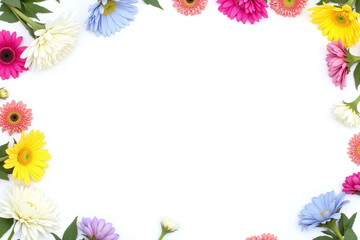 Obraz premium flowers on a white background with copy space