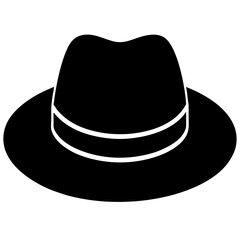 Black hat silhouette vector isolated on white background