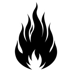 fire flame silhouette vector isolated on white background