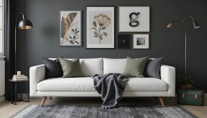 Modern Living Room with Monochrome Aesthetic