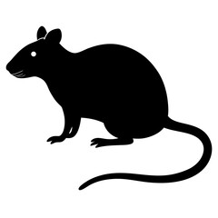 Rat silhouette vector isolated on white background