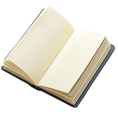 Open Blank Sketchbook on transparent background