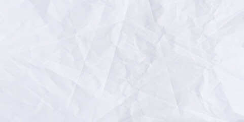 White clean crumpled paper background. Horizontal white crumpled and creased paper poster texture background. Vector illustration