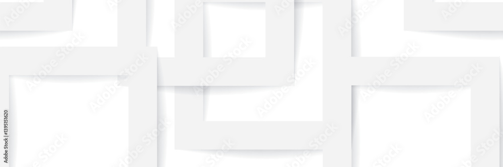 Wall mural 3d white geometric abstract background overlap layer on bright space with rhombus effect decoration.