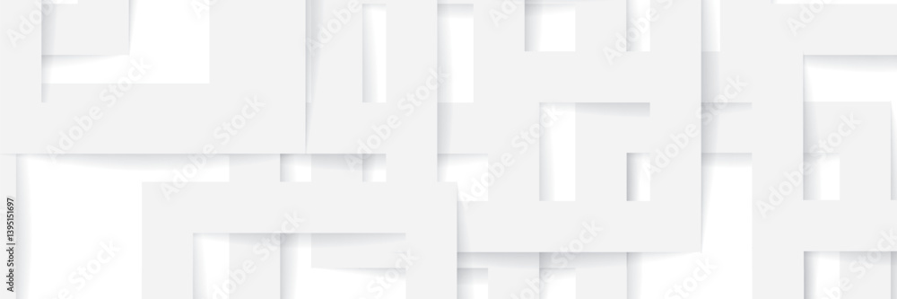 Wall mural 3d white geometric abstract background overlap layer on bright space with rhombus effect decoration.