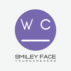 initial monogram for Smiley face logo with circle style design.