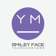 initial monogram for Smiley face logo with circle style design.