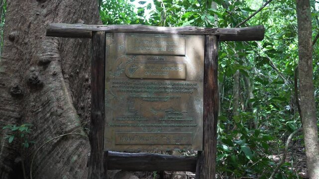   25.02.2025 Puerto Princesa underground river sign in forest. . The sign highlights the area&rsquo;s significance as a natural wonder. 