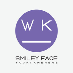 initial monogram for Smiley face logo with circle style design.