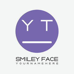 initial monogram for Smiley face logo with circle style design.