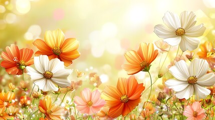 Naklejka premium Colorful Cosmos Garden