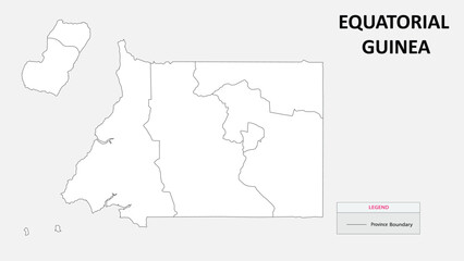 Equatorial Guinea map. Country map of Equatorial Guinea. Administrative map of Equatorial Guinea with Countries names in outline.