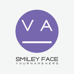 initial monogram for Smiley face logo with circle style design.