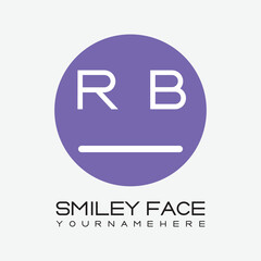 Fototapeta premium initial monogram for Smiley face logo with circle style design.