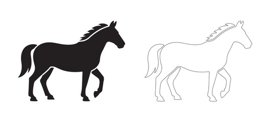 Full Horse Silhouette Icon – Clean Standing Pose Design.