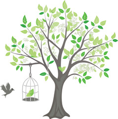 Obraz premium “Tree Silhouettes: Nature’s Shadows in Minimalist Beauty”