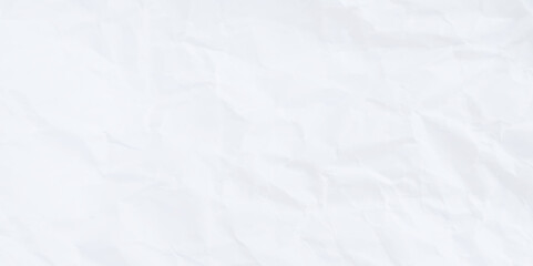 White clean crumpled paper background. Horizontal crumpled empty paper template. Abstract white paper texture for background. Crumpled paper texture background. texture for add text or graphic design.