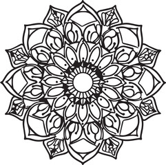 Abstract floral lace pattern and mandala with ornamental round design