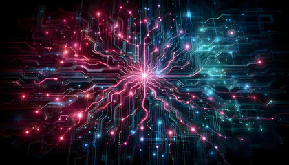 Naklejka premium neural colorful background