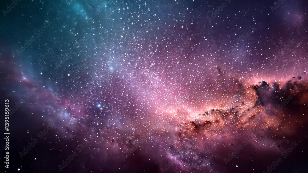 Aufkleber vibrant nebula with cosmic dust clouds and countless stars in deep outer space