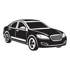 Fototapeta premium A black and white drawing of a car with the license plate open