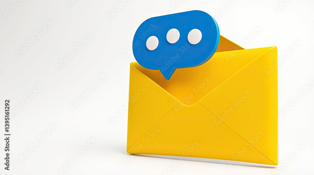 Aufkleber a yellow envelope displaying a speech bubble with three white dots