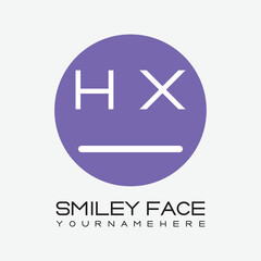 initial monogram for Smiley face logo with circle style design.