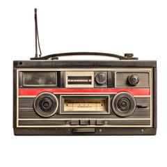 Fototapeta premium Retro Boombox Cassette on transparent background