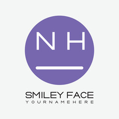 initial monogram for Smiley face logo with circle style design.