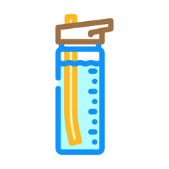 hydration water bottle diarrhea color icon vector illustration