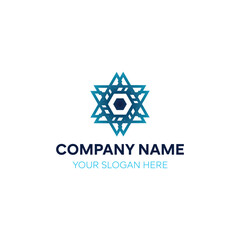 Hexagon Geometric Star Logo Design