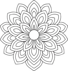 Black and White Mandala – vector, illustration