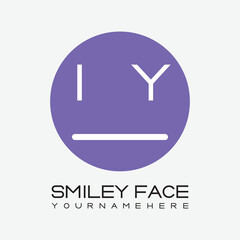 initial monogram for Smiley face logo with circle style design.