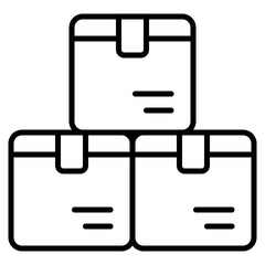 Boxs Stack Icon. Editable Stroke