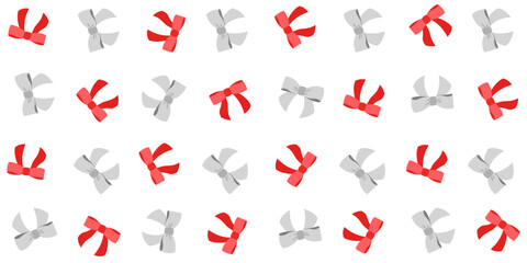 Ribbon bows seamless vector pattern. Bow knots, Cute gift bows background