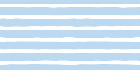 Blue stripes seamless pattern. Cute baby lines print. Watercolor sea stripes background