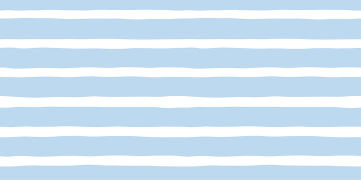 Fototapeta Blue stripes seamless pattern. Cute baby lines print. Watercolor sea stripes background