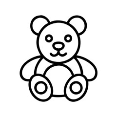 Teddy bear outline vector drawing cute animal illustration for kids and design
