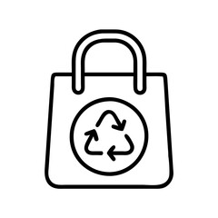 Recycle bag icon eco friendly reusable shopping bag for sustainable living design