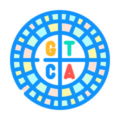 genetic code genetic engineering color icon vector illustration