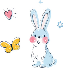 Obraz premium easter bunny with eggs